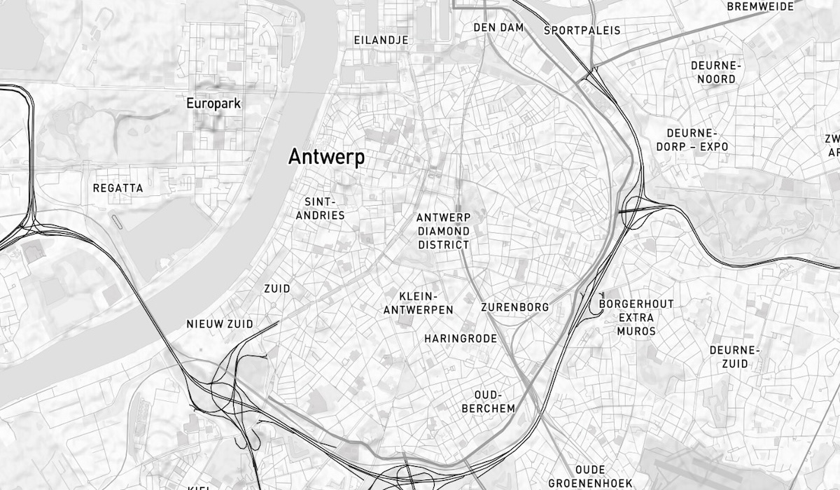 Carte montrant notre emplacement à Anvers, Belgique
